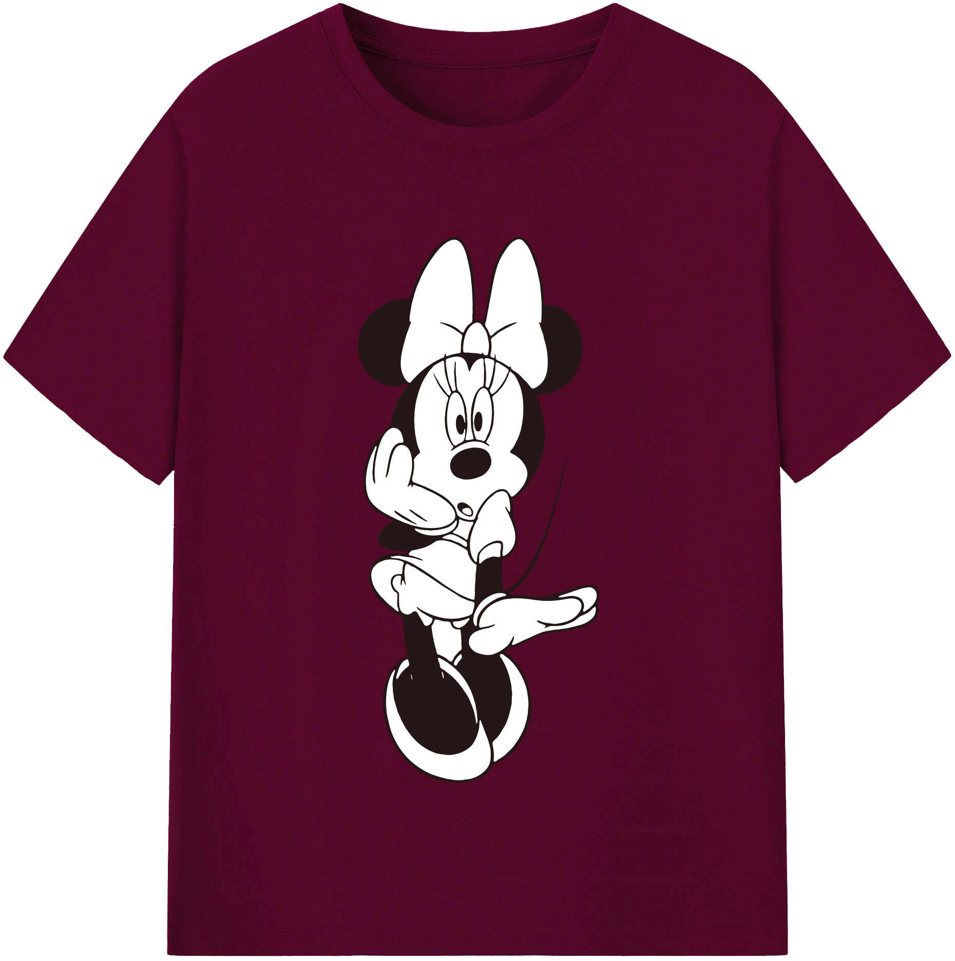 （画像用） ミッキーマウス Mickey Mouse レディースカジュアルプリントTシャツ（綿100％）